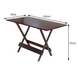 Conjunto Mesa de Madeira Dobravel 120x70 Imbuia 6 Cadeiras - 4