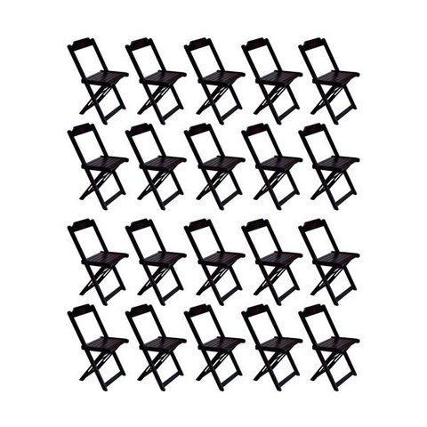 Kit 20 Cadeiras de Madeira Dobravel Tabaco