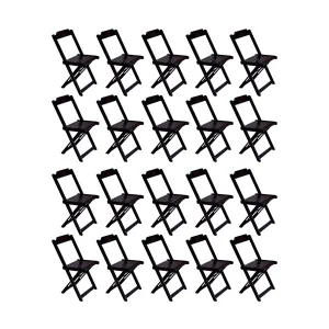 Kit 20 Cadeiras de Madeira Dobravel Tabaco