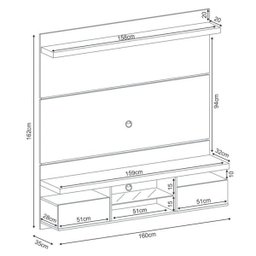 Home Suspenso para Tv de até 55 Livin 1.6 - HB Móveis - 2