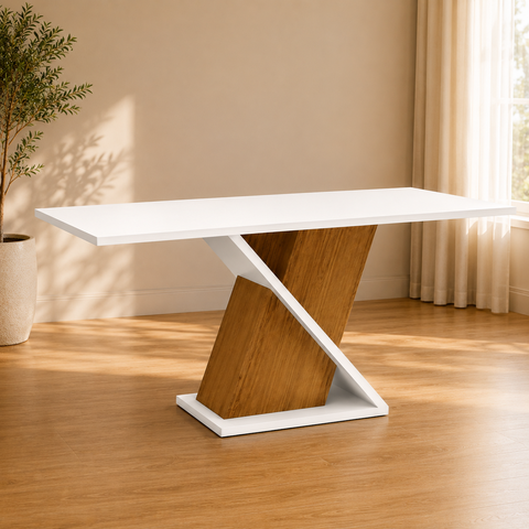 Mesa de Jantar Henn Solus com Tampo 1,60m MDF 25mm Estrutura MDP Off White Casa