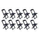 Ver imagem 1 de Kit 10 Cadeiras de Madeira Dobravel Preto