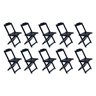 Kit 10 Cadeiras de Madeira Dobravel Preto - 1