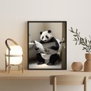 Ver imagem 2 de Quadro Urso Panda no Banheiro 45x34cm:madeira Branca