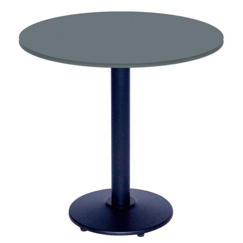 Mesa Bistrô Ferro Preto 111,50 Cm (alt) Disco Redondo Tampo Mdp Redondo 80 Cm (larg) X 2,50 Cm (alt