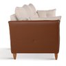 Sofá Living Londres 3 Lugares Suede Bege Com Nozes - 4