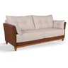 Sofá Living Londres 3 Lugares Suede Bege Com Nozes - 2