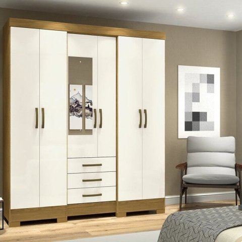 Guarda-Roupa Casal B23 6 Portas 3 Gavetas Briz