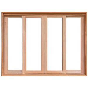 Janela de Madeira Vitro de Correr Panorâmico Reto Padrão Cedro Batentes de 14 Cm - 2.00(l)x1.00(a)