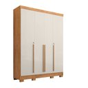 Ver imagem 1 de Guarda Roupa Casal 4 Portas 3 Gavetas Domus Cedro/areia
