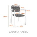 Ver imagem 2 de Kit 4 Cadeiras Área Externa Alumínio e Corda Malibu Fratini