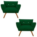 Ver imagem 1 de Kit 2 Poltronas Decorativa Anitta Suede Verde com Strass - D'Rossi