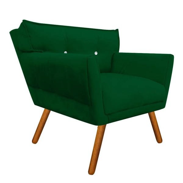 Poltrona Decorativa Anitta Suede Verde com Strass - D'Rossi - 3