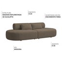Ver imagem 3 de Sofá Orgânico Horizonte 4 Lugares 230cm Bouclé Marrom - Nexta Casa
