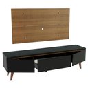 Ver imagem 5 de Rack Madesa Reims e Painel para TV até 55 Polegadas 2 Portas e 1 Gaveta Rustic/Preto Cor:Rustic/Pret