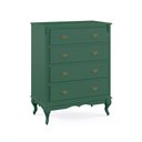Ver imagem 1 de Cômoda de Madeira 4 Gavetas Pés Luis Xv 60816 Hannover - Verde Musgo