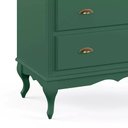Ver imagem 2 de Cômoda de Madeira 4 Gavetas Pés Luis Xv 60816 Hannover - Verde Musgo