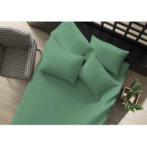 Lençol Queen Avulso Liso com elástico - Verde Topazio
