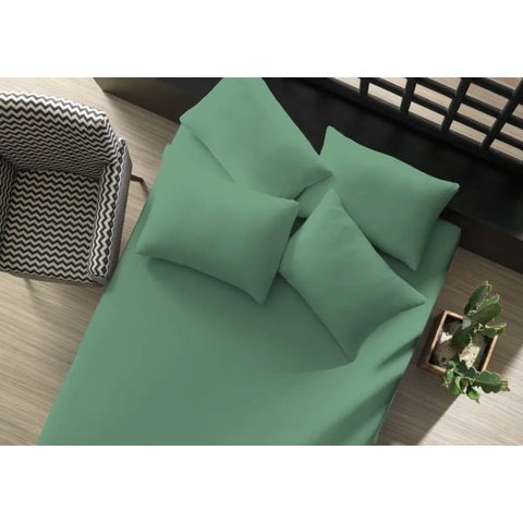 Lençol Queen Avulso Liso com elástico - Verde Topazio