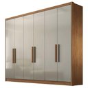 Ver imagem 2 de Guarda Roupa Casal Linea com Nicho e Cômoda Seul Cumaru 25 Fendi - Novo Horizonte