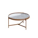 Ver imagem 1 de Mesa de Centro Aqua 71 Marmorizado Off White com Cobre - Imcal Moveis Imcal Móveis