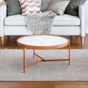 Ver imagem 2 de Mesa de Centro Aqua 71 Marmorizado Off White com Cobre - Imcal Moveis Imcal Móveis