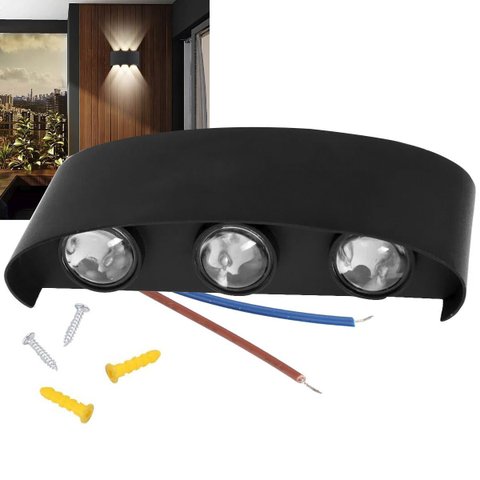 Arandela Luminaria Parede 6w 6 Fachos Meia Lua Luz Led Decoraçao Casa Varanda Muro Jardim Quintal Ga