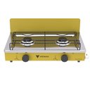 Ver imagem 1 de FOGAO DE MESA 2 BOCAS VENAX FLAMALAR VETRO AMARELO GAS GLP