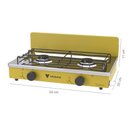 Ver imagem 2 de FOGAO DE MESA 2 BOCAS VENAX FLAMALAR VETRO AMARELO GAS GLP