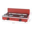 Ver imagem 2 de FOGAO DE MESA 2 BOCAS VENAX FLAMALAR VETRO VERMELHO GAS GLP