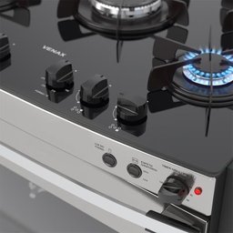 Fogao de Embutir 5 Bocas Venax Gaudi Platinum Vitreo Inox Gas Glp 220 V - 3