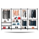 Ver imagem 1 de Guarda Roupa Closet Aramado Aberto Armário Modulado Roupeiro 3,40m - Preto
