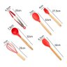 Jogo Utensílios de Cozinha em Silicone Madeira 7 Peças Vermelho Tenha em Casa - 4