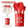Jogo Utensílios de Cozinha em Silicone Madeira 7 Peças Vermelho Tenha em Casa - 5