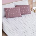 Ver imagem 2 de Jogo de Lençol Cama Solteiro 2 peças Micropercal 200 fios Petit Poá:Rosê