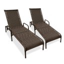 Ver imagem 1 de Kit 2 Espreguiçadeiras Catar com Regulagem para Piscina, Área Externa - Marrom