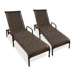 Kit 2 Espreguiçadeiras Catar com Regulagem para Piscina, Área Externa - Marrom - 1