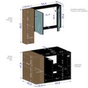 Ver imagem 4 de Gabinete Banheiro Star Cuba Dalla Preta Tor Dl08 e Valv Abs Pistache/naturale