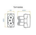 Ver imagem 3 de Modulo Tomada 10a Vermelho Sleek Margirius