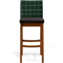 Ver imagem 6 de Kit 05 Banquetas Altas Cozinha Sala Jantar Fixa Mila B04 Facto Verde Musgo Linho Chumbo - Lyam Decor