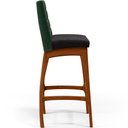 Ver imagem 7 de Kit 05 Banquetas Altas Cozinha Sala Jantar Fixa Mila B04 Facto Verde Musgo Linho Chumbo - Lyam Decor