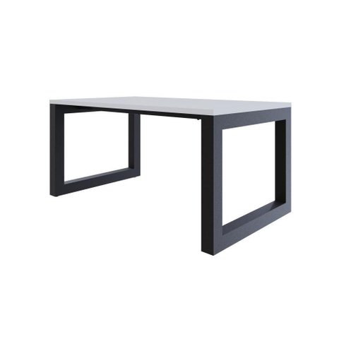 Mesa de Jantar Bronx 160x90x77cm Brmj9160 Branco Tx - Est.preta Branco Tx/est.preta