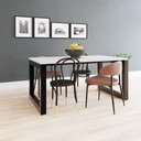 Ver imagem 2 de Mesa de Jantar Bronx 160x90x77cm Brmj9160 Branco Tx - Est.preta Branco Tx/est.preta