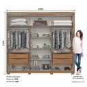 Ver imagem 4 de Guarda Roupa Casal Norton 6 Portas Nature Off White com Espelho - Henn