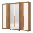 Ver imagem 1 de Guarda Roupa Casal Norton 6 Portas Nature Off White com Espelho - Henn