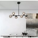 Ver imagem 2 de Lustre Pendente Jabuticaba 6 Globos Vidro Fumê Preto G9 Bivolt