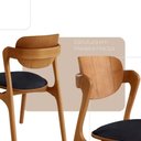 Ver imagem 4 de Conjunto com 2 Cadeiras Madeira Solaris Gold Moderna Mobília Linho Preto / Imbuia Nat.