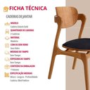 Ver imagem 5 de Conjunto com 2 Cadeiras Madeira Solaris Gold Moderna Mobília Linho Preto / Imbuia Nat.