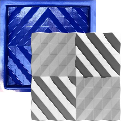 Forma 3D Gesso e Cimento ABS 1mm - Chanfrado 30x30 cm