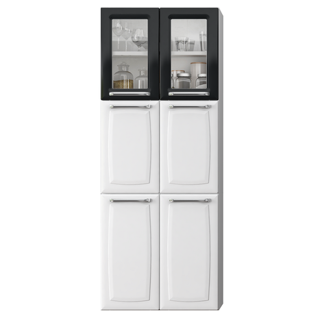 Paneleiro Duplo 6 Portas 70cm Luce - Itatiaia Branco/preto